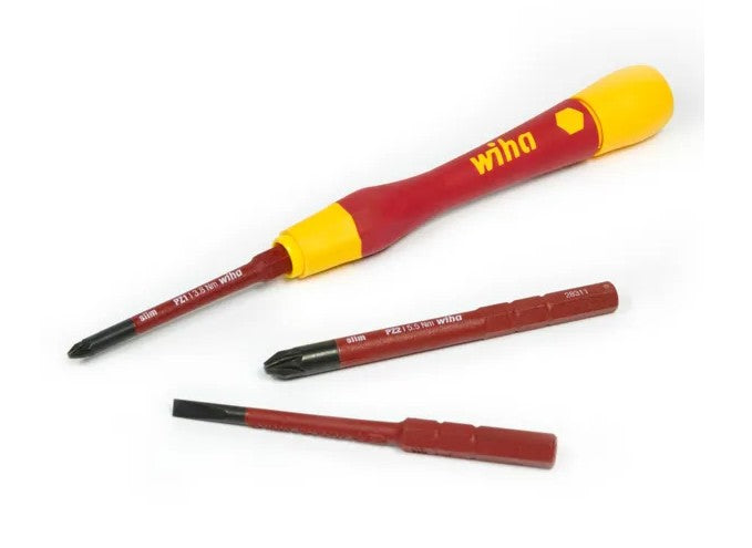 WIHA 4 Piece Fine Screwdriver Set, Picofinish Slimvario With Slimbits, Vde 1000v Insulated WH-43167 screwdriver set WHIA