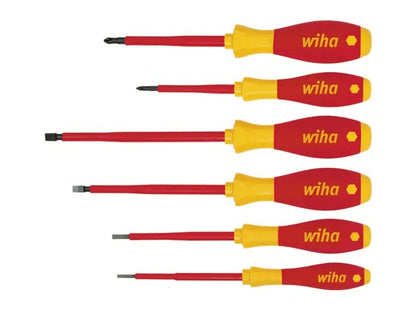 WIHA 6 Piece Screwdriver Set, Slotted & Phillips, Softfinish, VDE 1000V Insulated WH-00833 screwdriver set WHIA