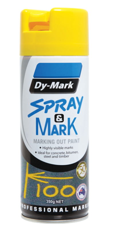 Dy-Mark YELLOW Spray & Mark Spray Can 350g 40013505 Paint Dy-Mark