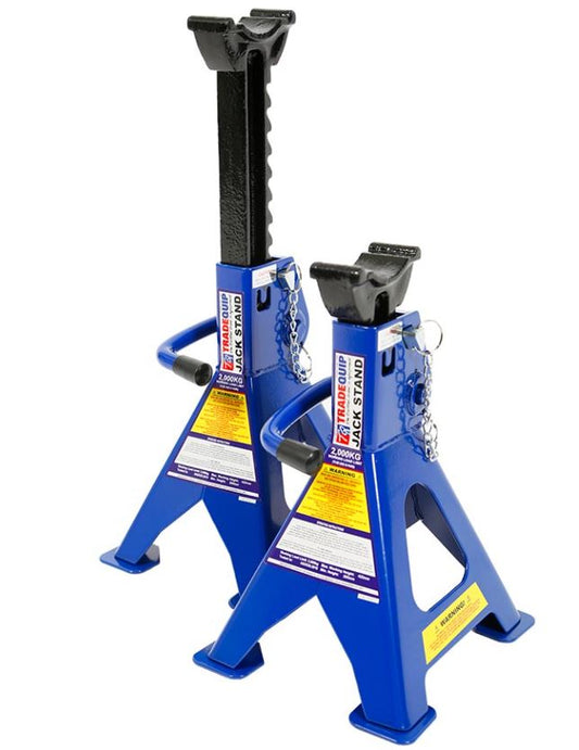 TQB Jack Stands Ratchet 2,000kg (Pair) 1128T Jack Stand Trade Quip