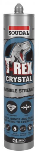 Soudal T-Rex Power Crystal 290ml x 12 121969 Adhesive Soudal