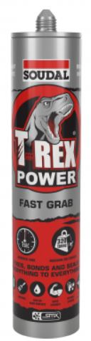 Soudal T-Rex Power Fast Grab 290ml x 12 128463 121968 124435 128462 121970 Adhesive Soudal