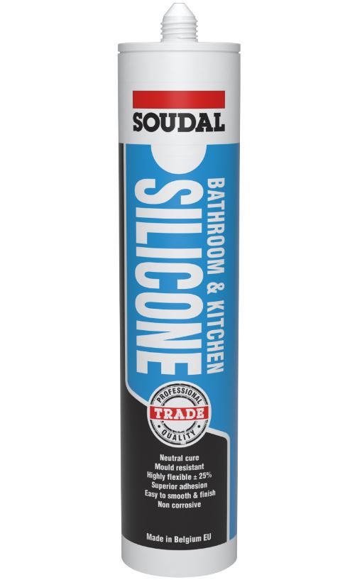 Soudal Bathroom & Kitchen Silicone 300ml Grey x 12 154228 silicone Soudal