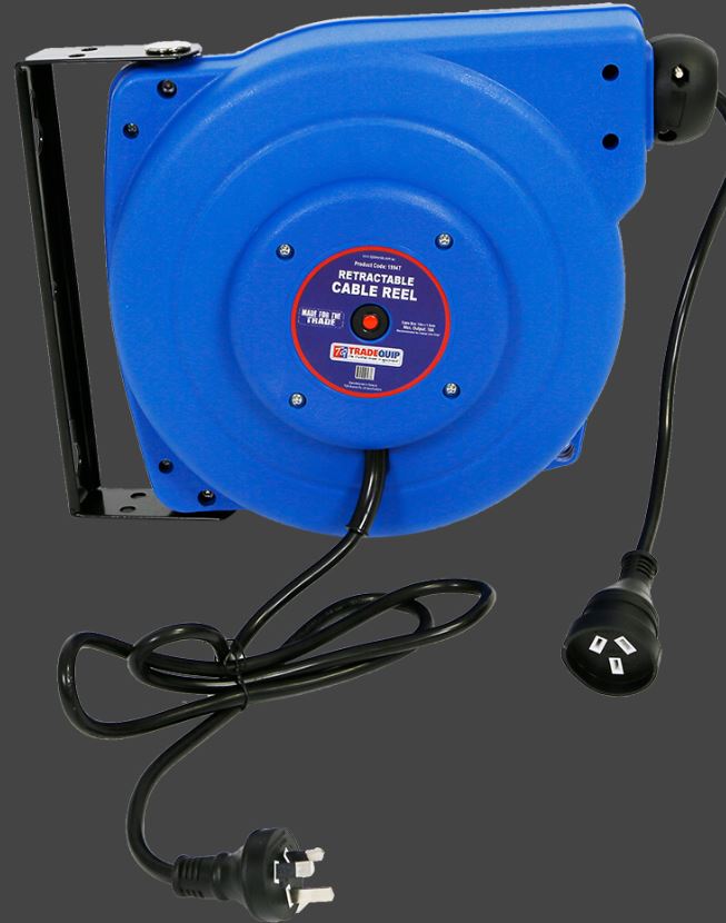 TQB TradeQuip Retractable Cable Reel 15m 1994T Cable Reel Trade Quip