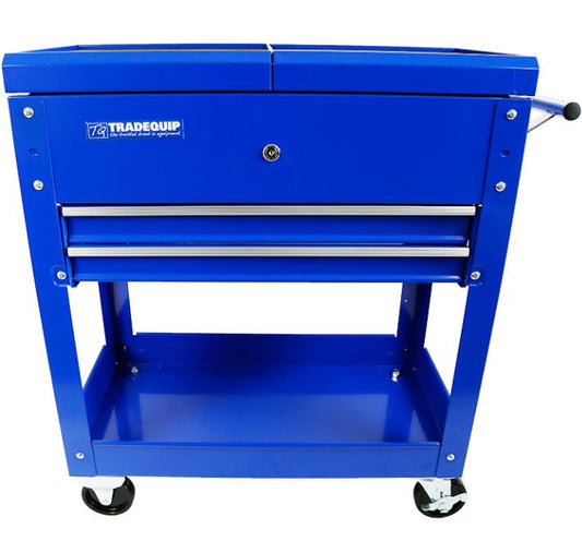 TQB Workshop Tool Trolley 2 Drawer Lockable Sliding Top 6019T Trolley Trade Quip