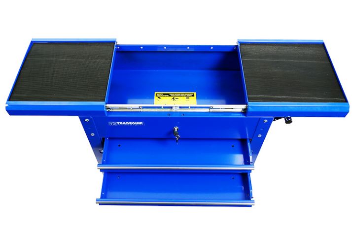 TQB Workshop Tool Trolley 2 Drawer Lockable Sliding Top 6019T Trolley Trade Quip