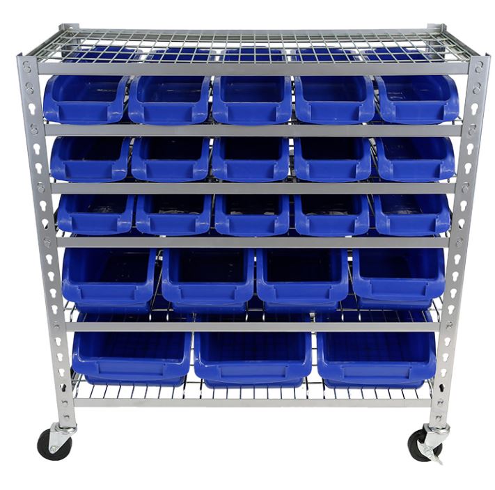TQB 6 Tier Parts Storage Bin Rack 22 bin 6053 Storage Bin Trade Quip