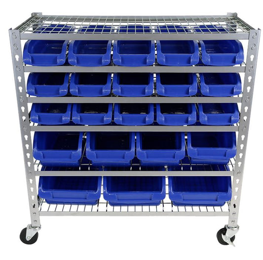 TQB 6 Tier Parts Storage Bin Rack 22 bin 6053 Storage Bin Trade Quip