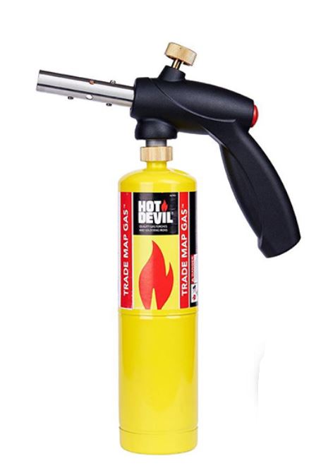 Hot Devil Trade Map Pistol Grip Torch Kit HD8921B Butane Gas Hot Devil