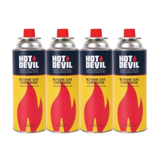 Hot Devil Butane Gas Cartridge 4 Pack-HD200C Butane Gas Hot Devil