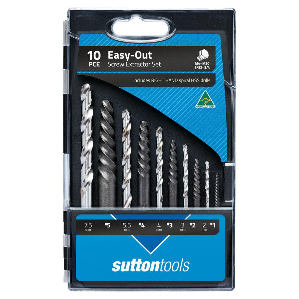 Sutton Extractor Set M603 10Pce 2.0-7.5mm L/H Drill M603S20L Drill Bit Sutton Tools