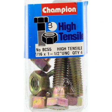Champion Bolt and Nuts 1-1/2” x 7/16 BC55 Screws and Nuts Champion
