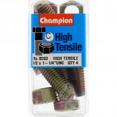 Champion Fully Threaded Set Screws and Nuts 1-1/4” x 1/2 BC63 Screws and Nuts Champion