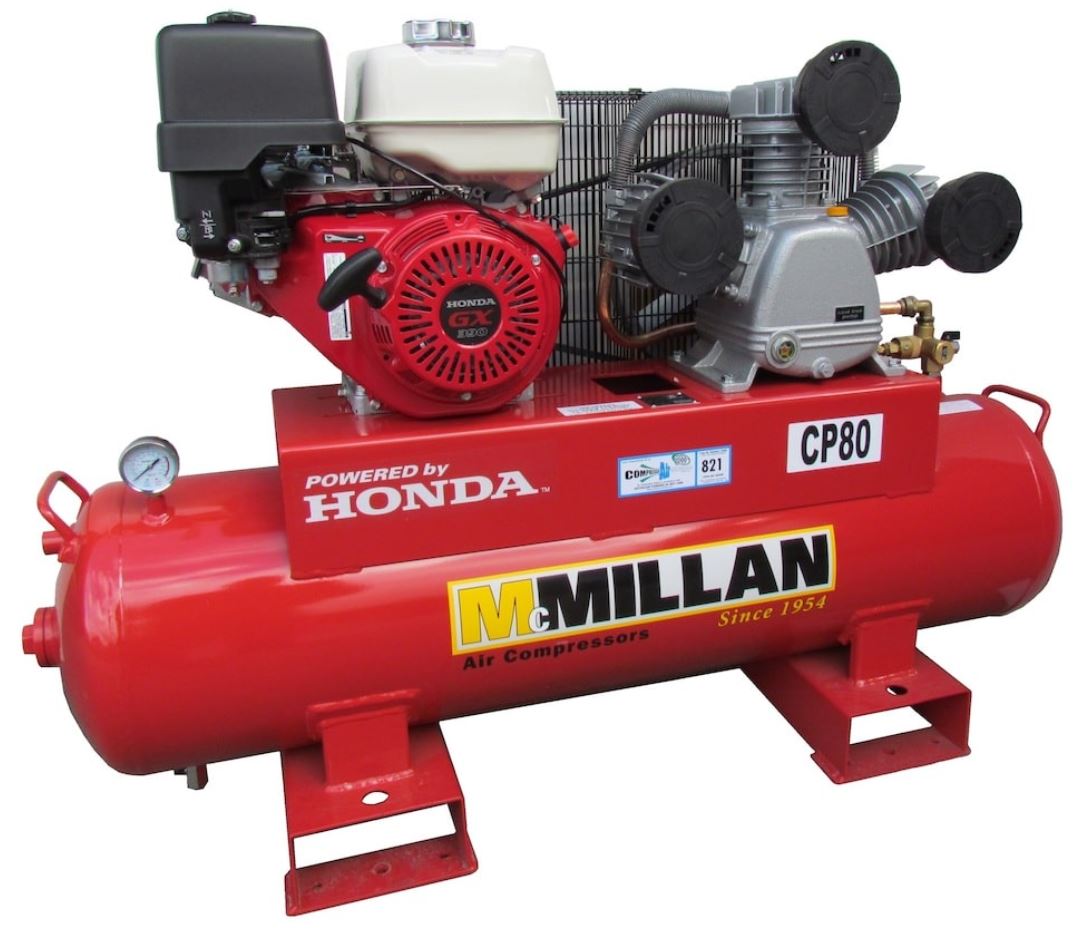 McMillian 37CFM Petrol Compressor CP80 Compressor McMillian Air Compressors