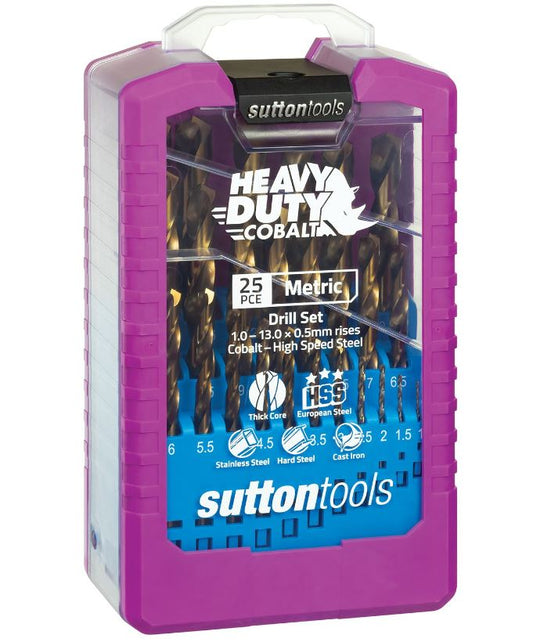 Sutton Cobalt Drill Bit Set Metric 25pcs 1.0-13MM X 0.5MM D109SM3 Drill Bit Sutton Tools