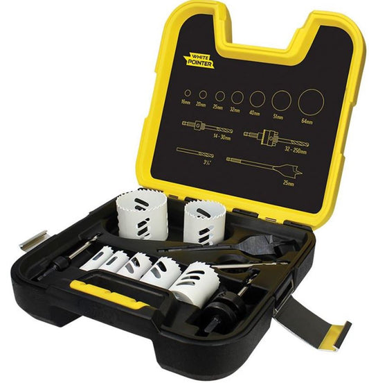 Alpha Electricians 11 Piece: White Pointer Holesaw Kit HSKELW11 Holesaws Alpha