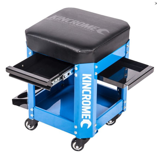 Kincrome Workshop Creeper Seat 2 Drawer Electric Blue K8114 Trolley Kincrome
