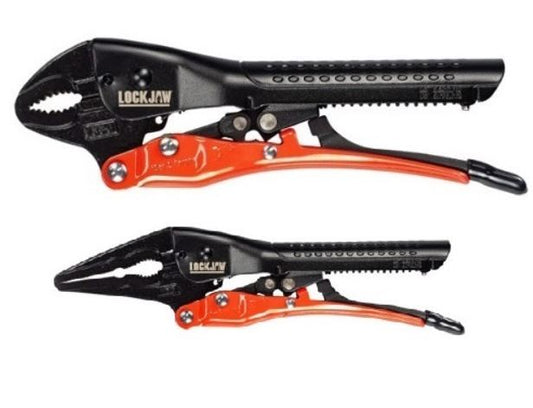 LOCKJAW Locking Plier Set 2 Piece 250mm Curved / 200mm Needle L2920002 Plier and Cutters LockJaw