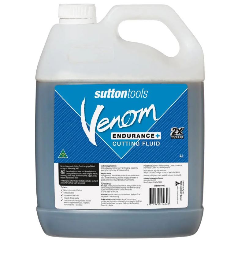 Venom 4 litres Cutting Fluid Venom M8004000 Lubricants Venom