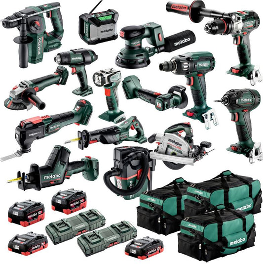 Metabo 18V 15 Piece Brushless Combo Mega Kit MET18MX15LB4HD455GU Drill Sets Metabo Power Tools