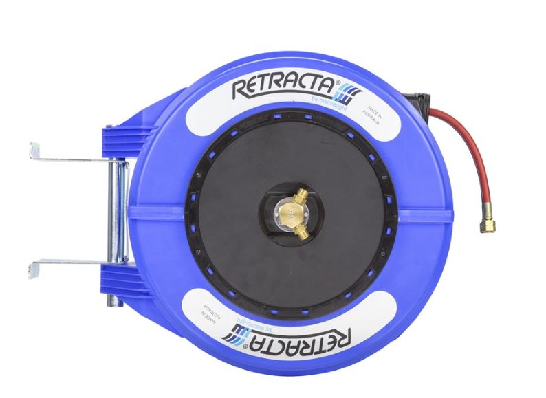 RETRACTA R3 Premium spring rewind reel c/w 15m x 5mm Oxy/Acet twin hose Blue case OA215B-04 hose Macnaught