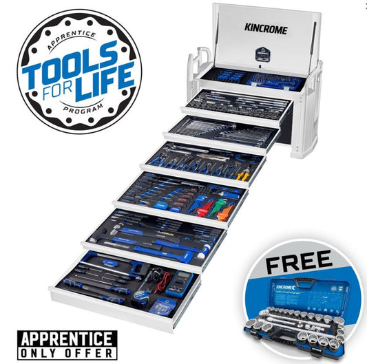 Kincrome OFF-ROAD Field Service Truck Box Kit White 452 Piece 6 Drw 1/4, 3/8 & 1/2" Drive P1830W Toolbox Kincrome
