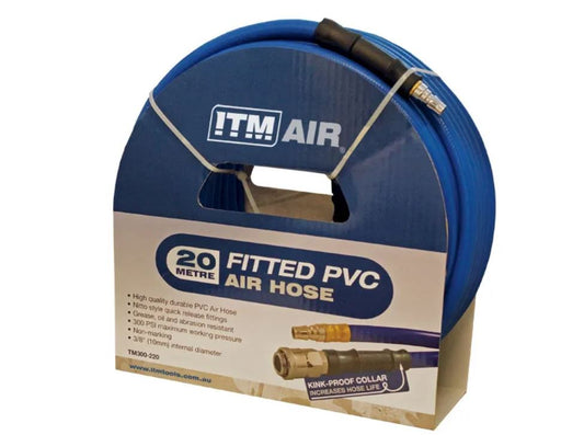 ITM PVC Air Hose 10MM x 20M with Couplers TM300-220 Air Hose Reel ITM